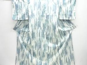 未使用品　絣縞織出し手織り紬着物